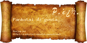 Pankotai Ágosta névjegykártya